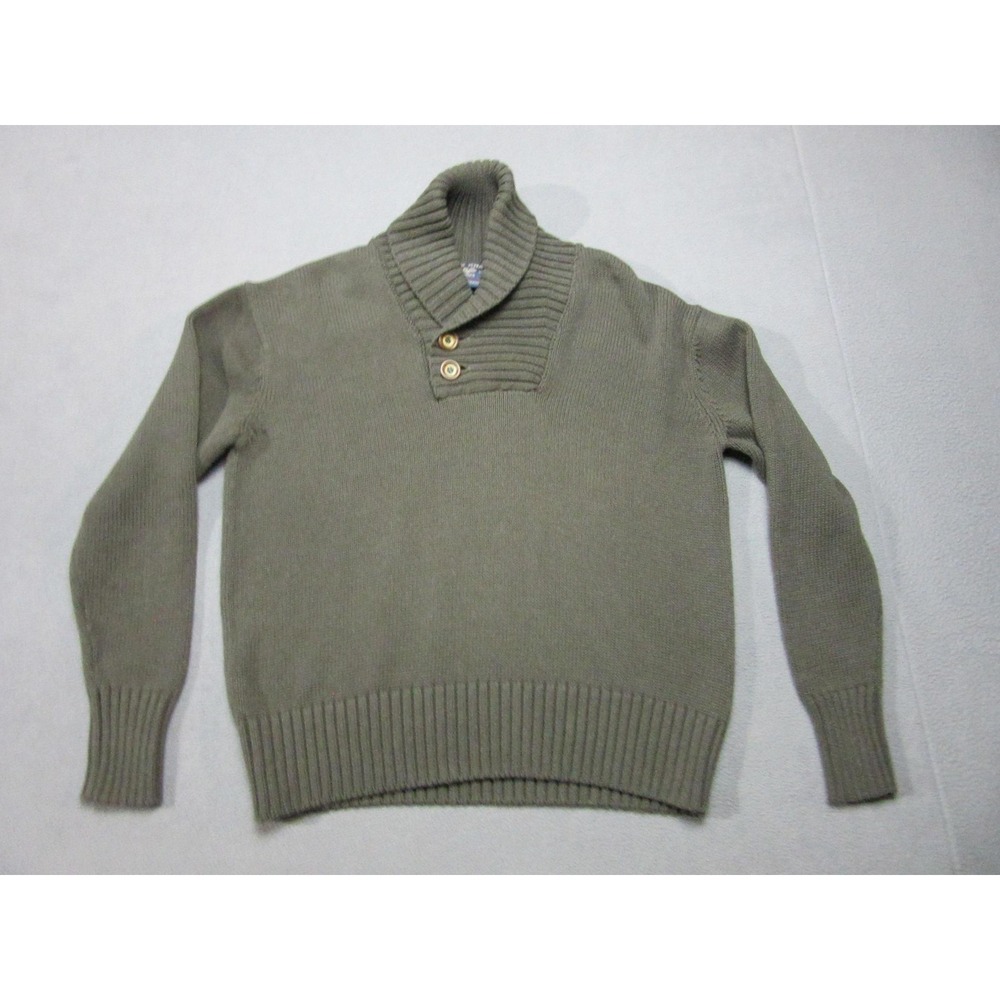 Bills Khakis Sweater Mens Small Olive Green Shawl Collar Button Heavyweight New